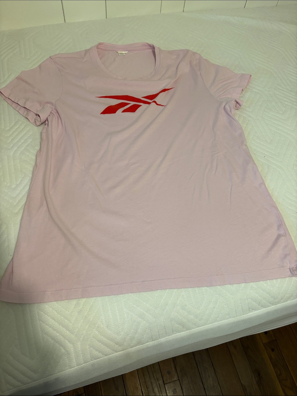 Reebok Pink Tee with Red Vector Logo
